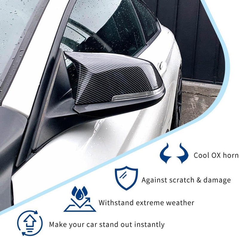 XPHAZZ Side Mirror Cover Compatible with 3-Series F30 F31 F34 / 4-Series F32 F33 F36 / 2-Series F22 F23 / 1 Series F20 X1 E84 M2 F87 (Carbon Fiber Pattern, F22 F30 F32 F36) - Image 2